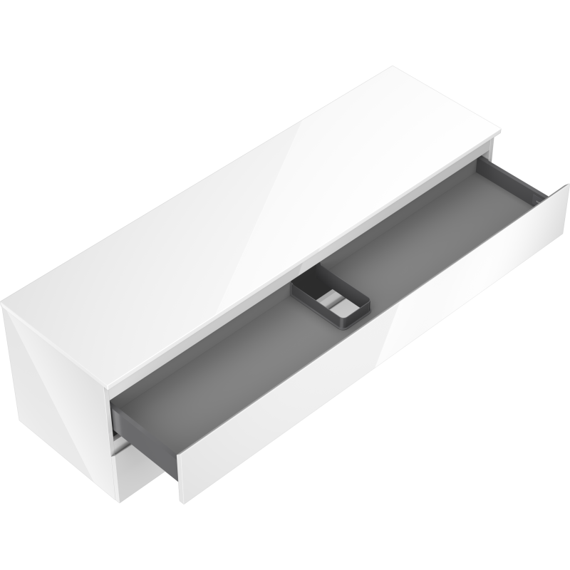 Mexen Orio kúpeľňová skrinka pod umývadlo 160 cm s pracovnou doskou, 2 zásuvky, biely lesk - 91A10-16047-2-BFFC00