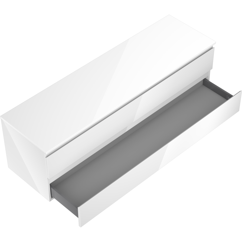 Mexen Orio kúpeľňová skrinka pod umývadlo 160 cm s pracovnou doskou, 2 zásuvky, biely lesk - 91A10-16047-2-BFFC00
