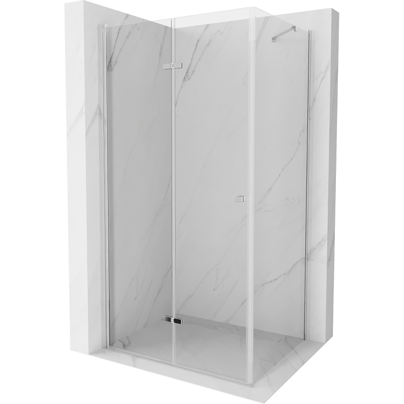 Mexen Lima skladací sprchovací kút 100 x 80 cm, transparentný, chróm - 856-100-080-01-00