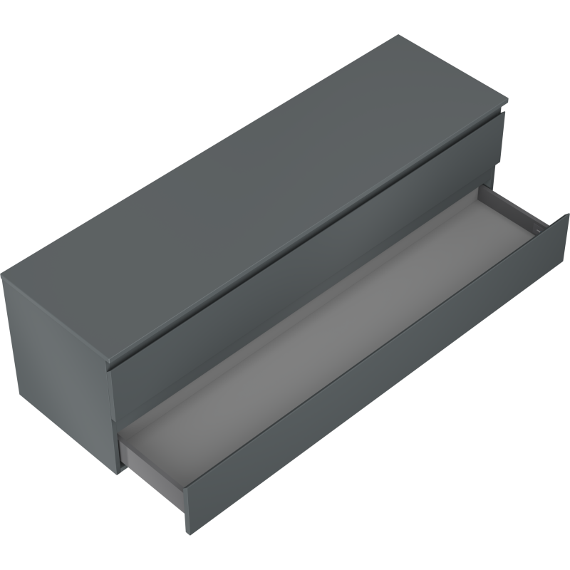 Mexen Orio kúpeľňová skrinka pod umývadlo 160 cm s doskou, 2 zásuvky, matný grafit - 91A10-16047-2-BFFC66