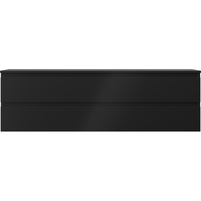 Mexen Orio kúpeľňová skrinka pod umývadlo 160 cm s doskou, 2 zásuvky, čierna mat - 91A10-16047-2-BFFC71