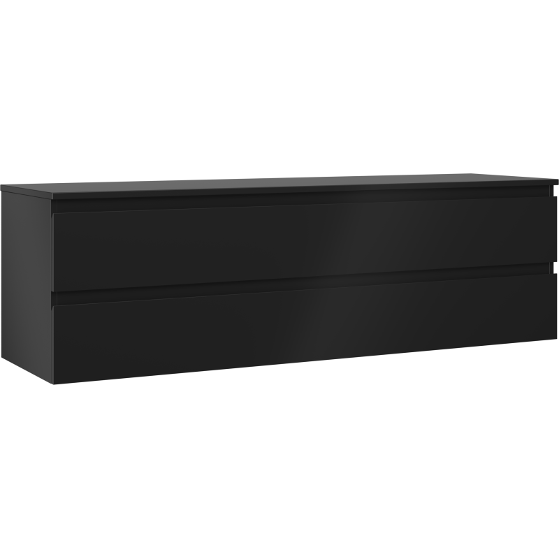 Mexen Orio kúpeľňová skrinka pod umývadlo 160 cm s doskou, 2 zásuvky, čierna mat - 91A10-16047-2-BFFC71