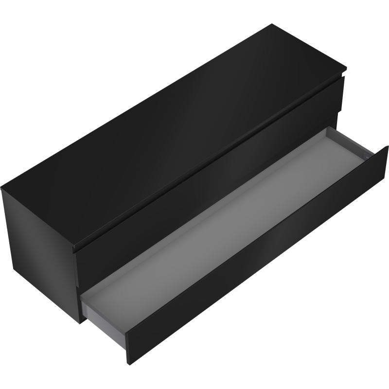 Mexen Orio kúpeľňová skrinka pod umývadlo 160 cm s doskou, 2 zásuvky, čierna mat - 91A10-16047-2-BFFC71