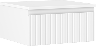 Mexen Rivel kúpeľňová skrinka pod umývadlo 50 cm s doskou, 1 zásuvka, drážkovaná, biela matná - 91A20-05023-1-BFC01