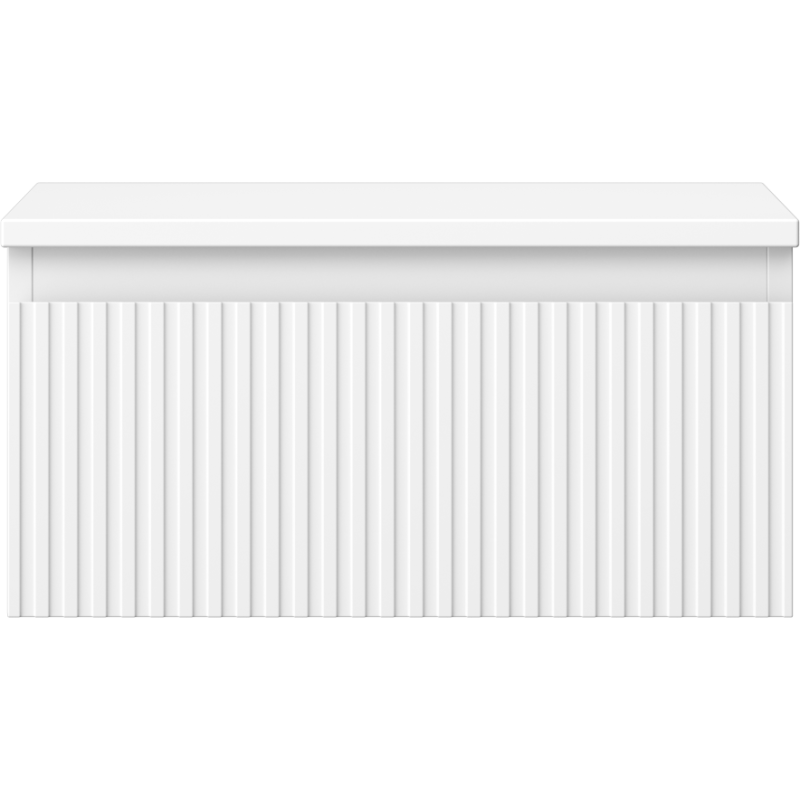 Mexen Rivel kúpeľňová skrinka pod umývadlo 50 cm s doskou, 1 zásuvka, drážkovaná, biela matná - 91A20-05023-1-BFC01