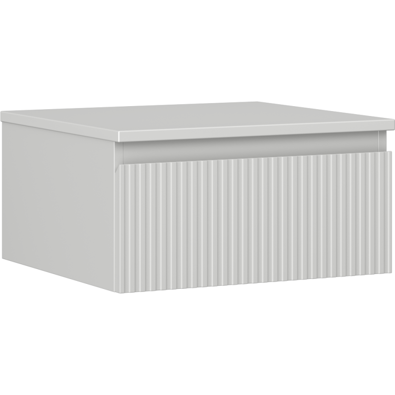 Mexen Rivel kúpeľňová skrinka pod umývadlo 50 cm s doskou, 1 zásuvka, ryhovaná, šedá matná - 91A20-05023-1-BFC62