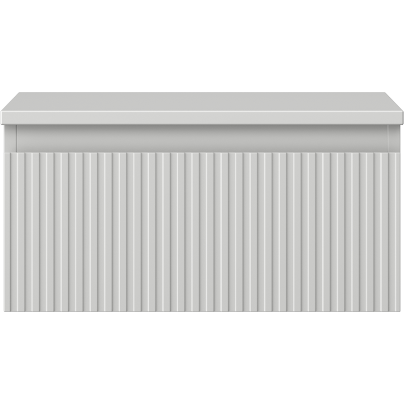 Mexen Rivel kúpeľňová skrinka pod umývadlo 50 cm s doskou, 1 zásuvka, ryhovaná, šedá matná - 91A20-05023-1-BFC62