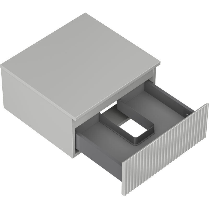 Mexen Rivel kúpeľňová skrinka pod umývadlo 50 cm s doskou, 1 zásuvka, ryhovaná, šedá matná - 91A20-05023-1-BFC62