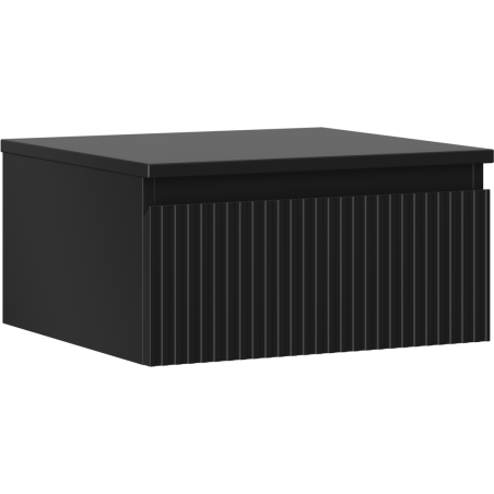 Mexen Rivel kúpeľňová skrinka pod umývadlo 50 cm s doskou, 1 zásuvka, ryhovaná, čierna mat - 91A20-05023-1-BFC71