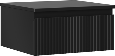 Mexen Rivel kúpeľňová skrinka pod umývadlo 50 cm s doskou, 1 zásuvka, ryhovaná, čierna mat - 91A20-05023-1-BFC71