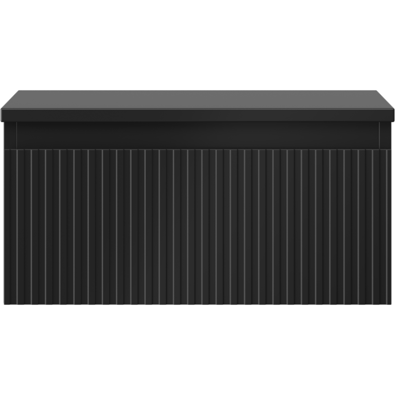 Mexen Rivel kúpeľňová skrinka pod umývadlo 50 cm s doskou, 1 zásuvka, ryhovaná, čierna mat - 91A20-05023-1-BFC71