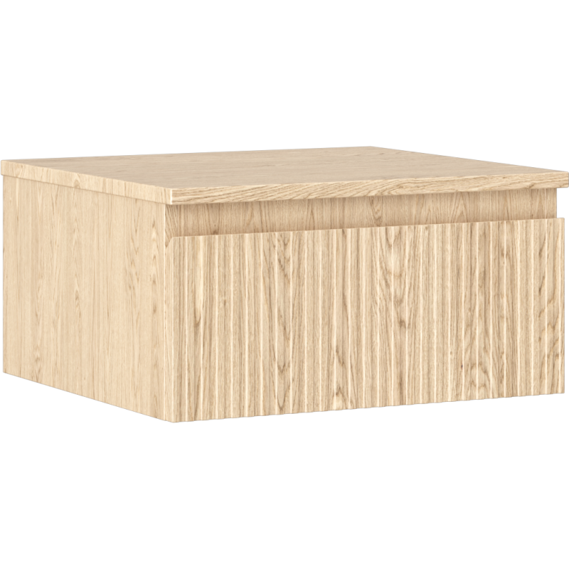 Mexen Rivel kúpeľňová skrinka pod umývadlo 50 cm s doskou, 1 zásuvka, drážkovaná, dub - 91A20-05023-1-BFC81