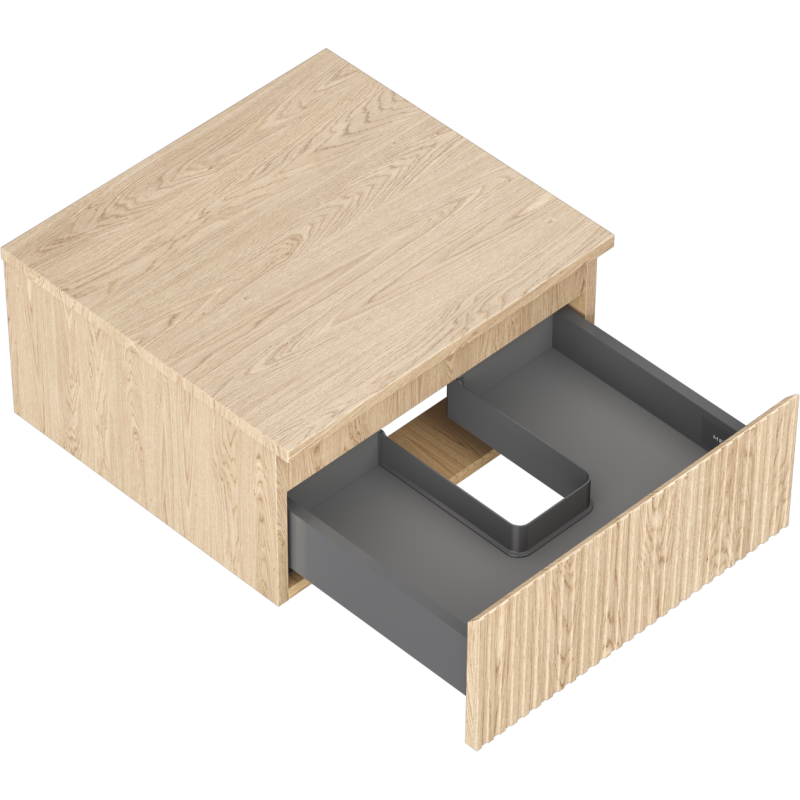 Mexen Rivel kúpeľňová skrinka pod umývadlo 50 cm s doskou, 1 zásuvka, drážkovaná, dub - 91A20-05023-1-BFC81