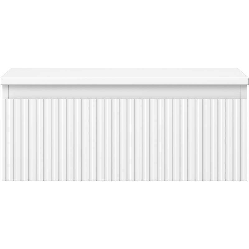 Mexen Rivel kúpeľňová skrinka pod umývadlo 60 cm s doskou, 1 zásuvka, ryhovaná, biela matná - 91A20-06023-1-BFC01