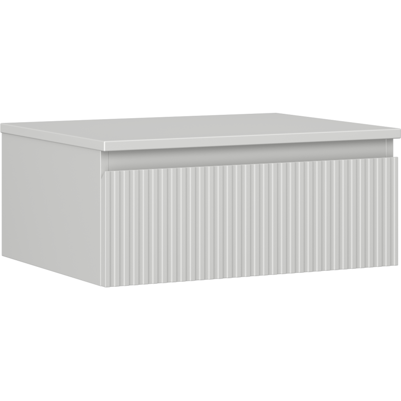 Mexen Rivel kúpeľňová skrinka pod umývadlo 60 cm s pracovnou doskou, 1 zásuvka, vrúbkovaná, šedá mat - 91A20-06023-1-BFC62