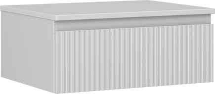 Mexen Rivel kúpeľňová skrinka pod umývadlo 60 cm s pracovnou doskou, 1 zásuvka, vrúbkovaná, šedá mat - 91A20-06023-1-BFC62