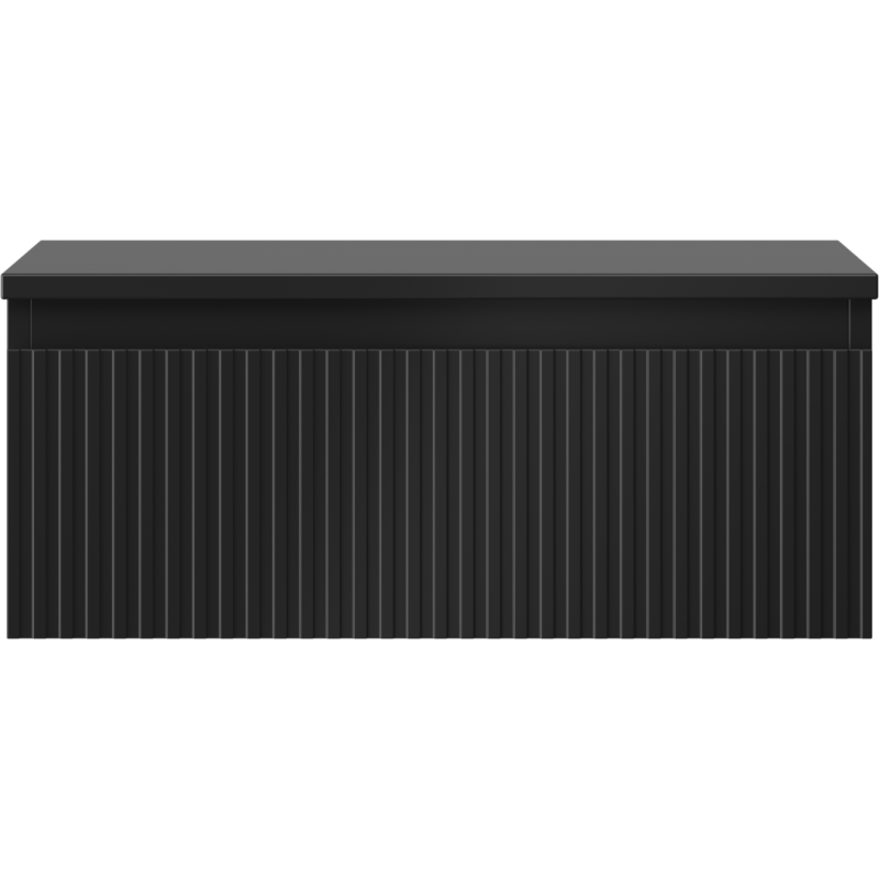 Mexen Rivel kúpeľňová skrinka pod umývadlo 60 cm s doskou, 1 zásuvka, ryhovaná, čierna matná - 91A20-06023-1-BFC71