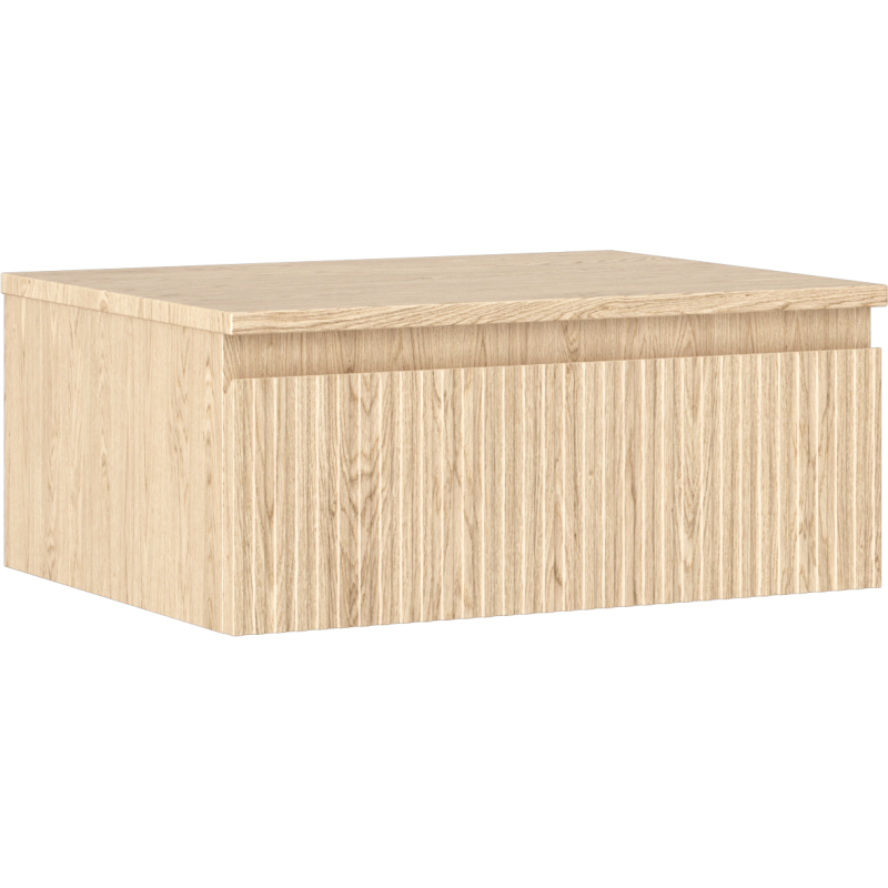 Mexen Rivel kúpeľňová skrinka pod umývadlo 60 cm s pracovnou doskou, 1 zásuvka, ryhovaná, dub - 91A20-06023-1-BFC81