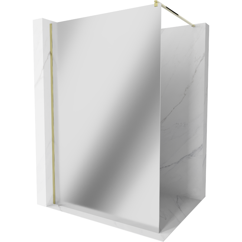Mexen Kioto sprchová stena Walk-in 100 x 200 cm, zrkadlo 8 mm, zlatá - 800-100-101-50-50