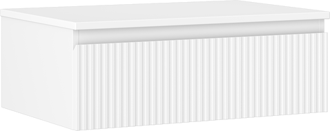 Mexen Rivel kúpeľňová skrinka pod umývadlo 70 cm s pracovnou doskou, 1 zásuvka, ryhovaná, biela matná - 91A20-07023-1-BFC01