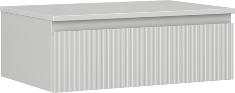 Mexen Rivel kúpeľňová skrinka pod umývadlo 70 cm s doskou, 1 zásuvka, ryhovaná, sivý mat - 91A20-07023-1-BFC62
