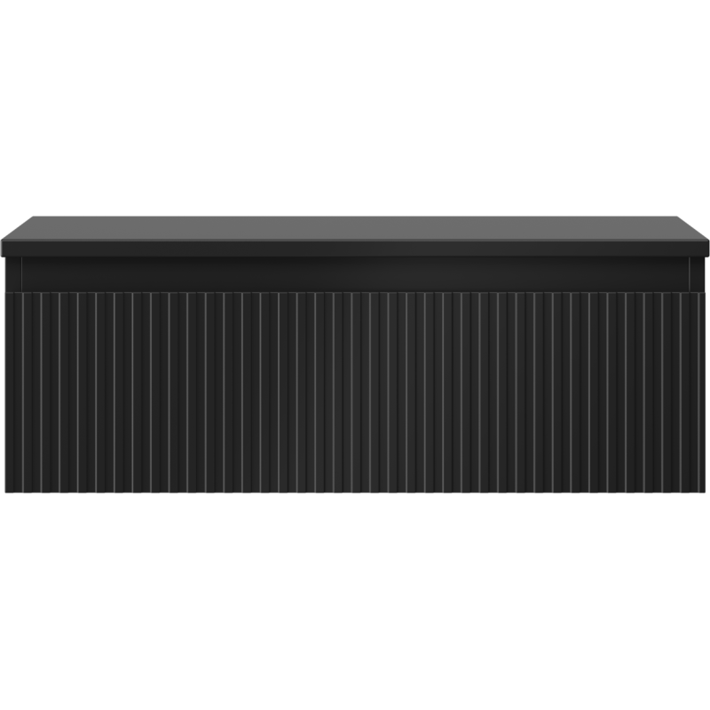 Mexen Rivel kúpeľňová skrinka pod umývadlo 70 cm s doskou, 1 zásuvka, ryhovaná, čierna matná - 91A20-07023-1-BFC71