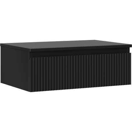 Mexen Rivel kúpeľňová skrinka pod umývadlo 70 cm s doskou, 1 zásuvka, ryhovaná, čierna matná - 91A20-07023-1-BFC71