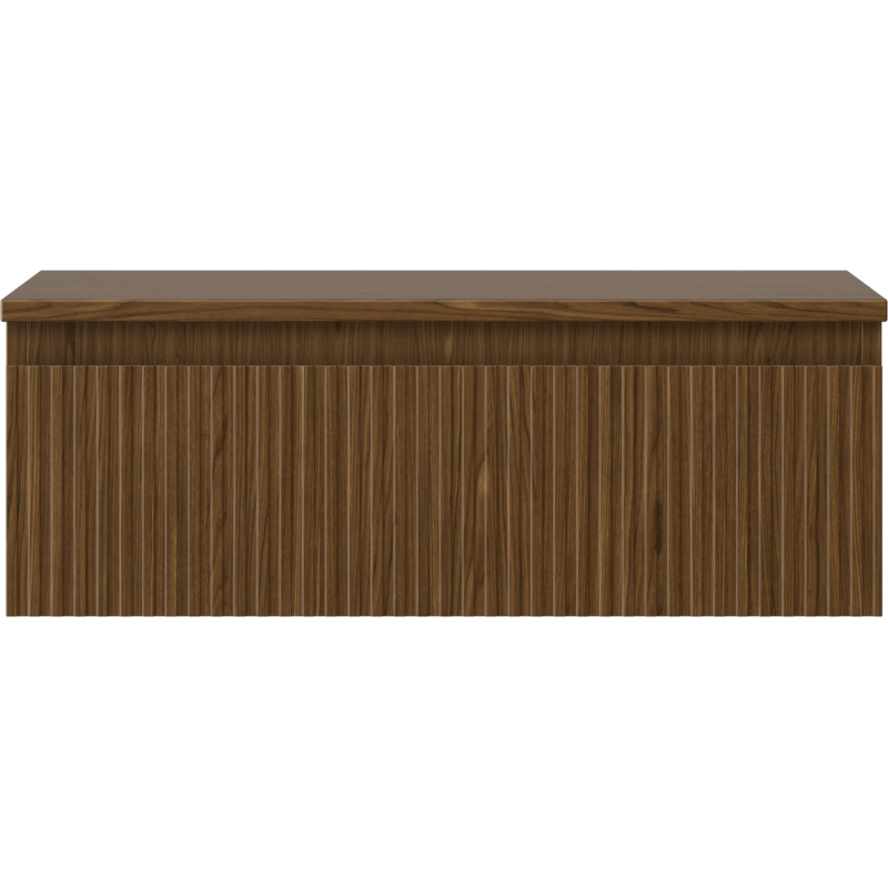 Mexen Rivel kúpeľňová skrinka pod umývadlo 70 cm s doskou, 1 zásuvka, s rebrovaním, orech - 91A20-06023-1-BFC86
