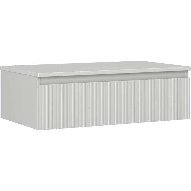 Mexen Rivel kúpeľňová skrinka pod umývadlo 80 cm s doskou, 1 zásuvka, ryhovaná, sivá matná - 91A20-08023-1-BFC62