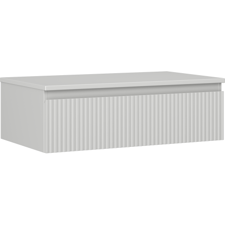 Mexen Rivel kúpeľňová skrinka pod umývadlo 80 cm s doskou, 1 zásuvka, ryhovaná, sivá matná - 91A20-08023-1-BFC62