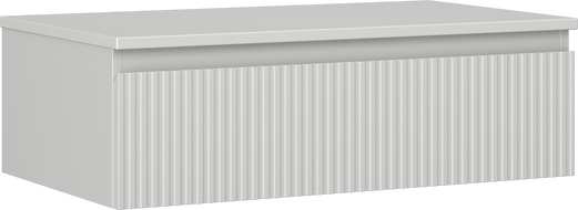 Mexen Rivel kúpeľňová skrinka pod umývadlo 80 cm s doskou, 1 zásuvka, ryhovaná, sivá matná - 91A20-08023-1-BFC62