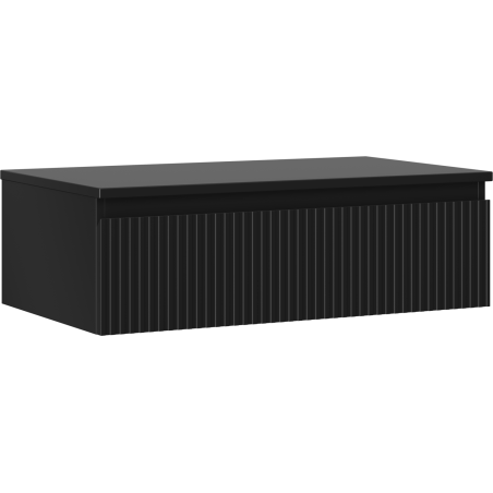 Mexen Rivel kúpeľňová skrinka pod umývadlo 80 cm s pracovnou doskou, 1 zásuvka, ryhovaná, čierna matná - 91A20-08023-1-BFC71