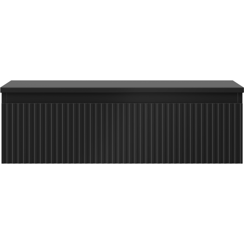 Mexen Rivel kúpeľňová skrinka pod umývadlo 80 cm s pracovnou doskou, 1 zásuvka, ryhovaná, čierna matná - 91A20-08023-1-BFC71