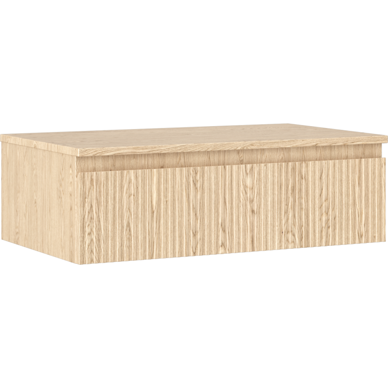 Mexen Rivel kúpeľňová skrinka pod umývadlo 80 cm s doskou, 1 zásuvka, ryhovaná, dub - 91A20-08023-1-BFC81