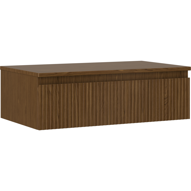 Mexen Rivel kúpeľňová skrinka pod umývadlo 80 cm s doskou, 1 zásuvka, ryhovaná, orech - 91A20-08023-1-BFC86