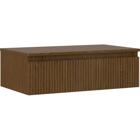 Mexen Rivel kúpeľňová skrinka pod umývadlo 80 cm s doskou, 1 zásuvka, ryhovaná, orech - 91A20-08023-1-BFC86