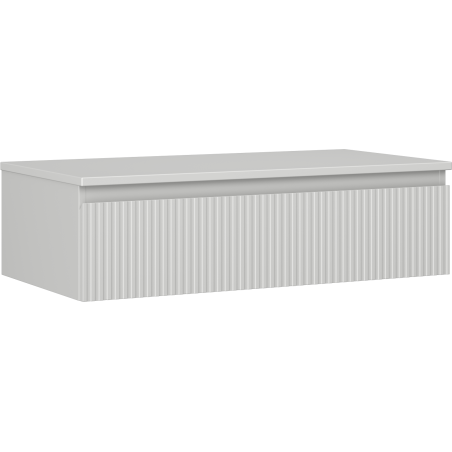 Mexen Rivel kúpeľňová skrinka pod umývadlo 90 cm s doskou, 1 zásuvka, ryhovaná, sivá matná - 91A20-09023-1-BFC62