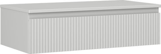 Mexen Rivel kúpeľňová skrinka pod umývadlo 90 cm s doskou, 1 zásuvka, ryhovaná, sivá matná - 91A20-09023-1-BFC62
