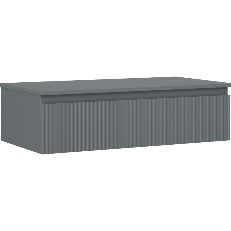 Mexen Rivel kúpeľňová skrinka pod umývadlo 90 cm s doskou, 1 zásuvka, vrúbkovaná, grafit mat - 91A20-09023-1-BFC66