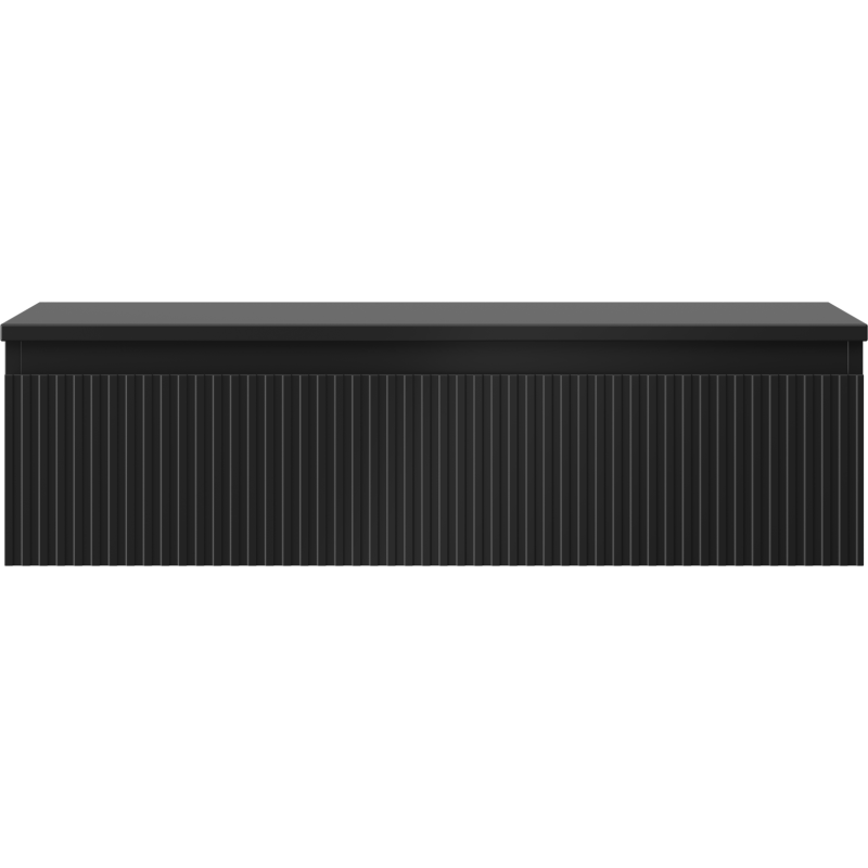 Mexen Rivel kúpeľňová skrinka pod umývadlo 90 cm s doskou, 1 zásuvka, ryhovaná, čierna matná - 91A20-09023-1-BFC71