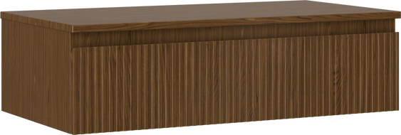 Mexen Rivel kúpeľňová skrinka pod umývadlo 90 cm s doskou, 1 zásuvka, ryhovaná, orech - 91A20-09023-1-BFC86