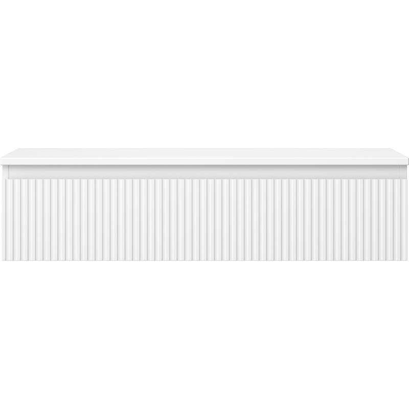 Mexen Rivel kúpeľňová skrinka pod umývadlo 100 cm s doskou, 1 zásuvka, drážkovaná, biela matná - 91A20-10023-1-BFC01