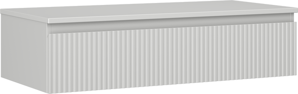 Mexen Rivel kúpeľňová skrinka pod umývadlo 100 cm s doskou, 1 zásuvka, ryhovaná, sivá matná - 91A20-10023-1-BFC62