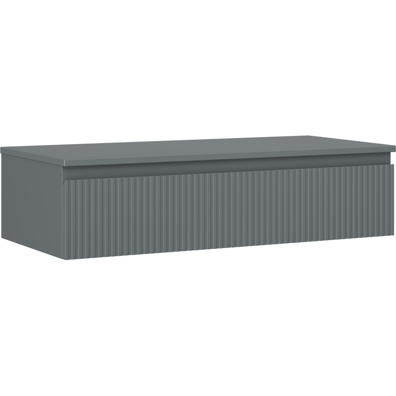 Mexen Rivel kúpeľňová skrinka pod umývadlo 100 cm s doskou, 1 zásuvka, ryhovaná, grafit mat - 91A20-10023-1-BFC66