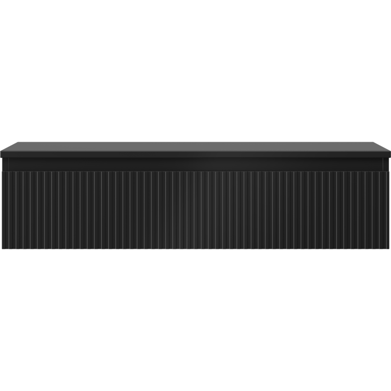 Mexen Rivel kúpeľňová skrinka pod umývadlo 100 cm s pultom, 1 zásuvka, ryhovaná, čierna matná - 91A20-10023-1-BFC71