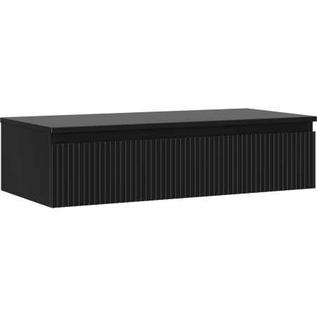 Mexen Rivel kúpeľňová skrinka pod umývadlo 100 cm s pultom, 1 zásuvka, ryhovaná, čierna matná - 91A20-10023-1-BFC71