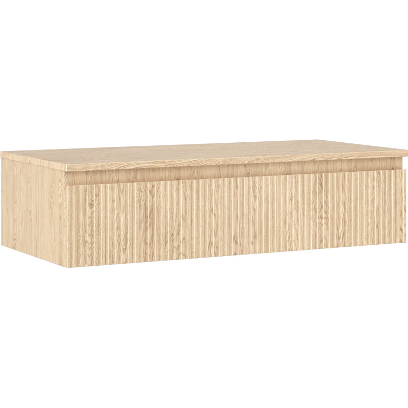 Mexen Rivel kúpeľňová skrinka pod umývadlo 100 cm s pracovnou doskou, 1 zásuvka, drážkovaná, dub - 91A20-10023-1-BFC81