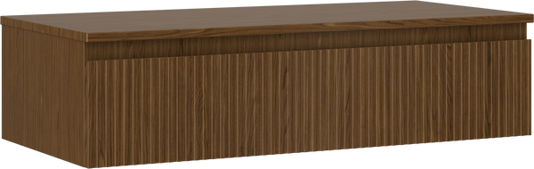 Mexen Rivel kúpeľňová skrinka pod umývadlo 100 cm s doskou, 1 zásuvka, ryhovaná, orech - 91A20-10023-1-BFC86