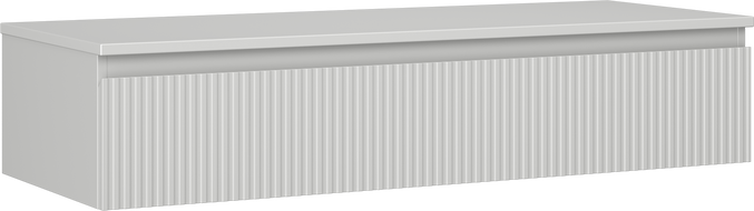 Mexen Rivel kúpeľňová skrinka pod umývadlo 120 cm s doskou, 1 zásuvka, drážkovaná, sivá matná - 91A20-12023-1-BFC62