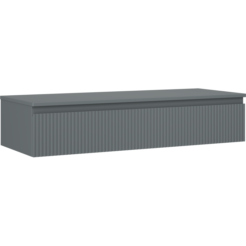 Mexen Rivel kúpeľňová skrinka pod umývadlo 120 cm s doskou, 1 zásuvka, s ryhovaním, grafit mat - 91A20-12023-1-BFC66